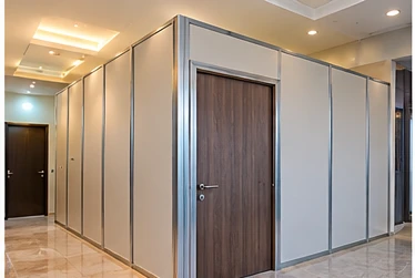 Gypsum partition with upgraded door